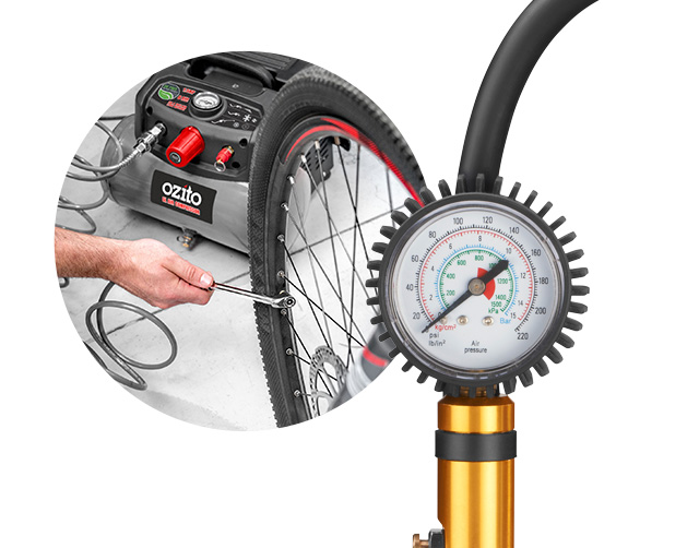 Working with an air compressor to full fill wheels