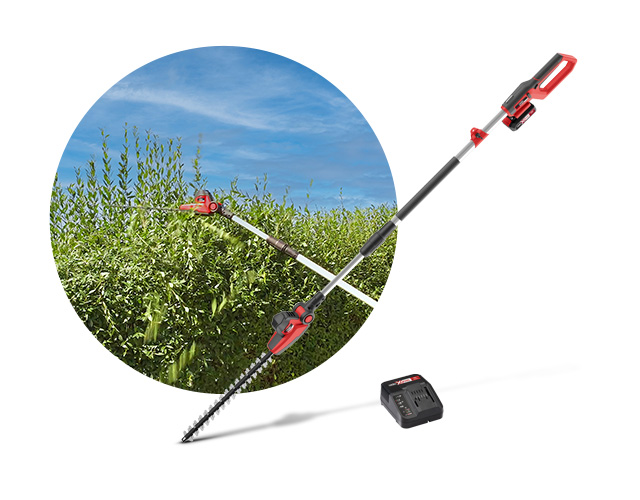 Ozito cordless best sale pole hedge trimmer