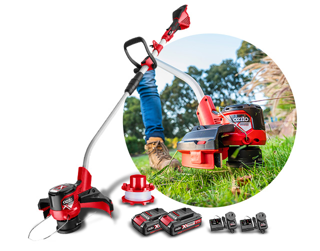 Tough Lawns Meet our new 2 x 18V Line Trimmer ozito